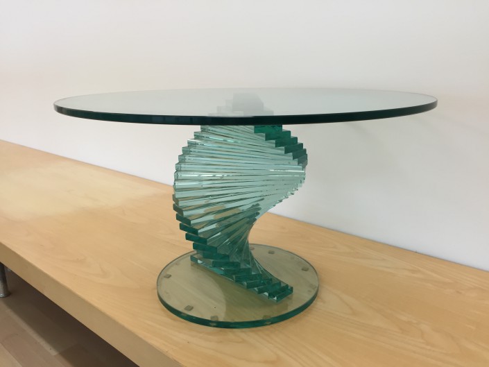 Tavolino a spirale in vetro
